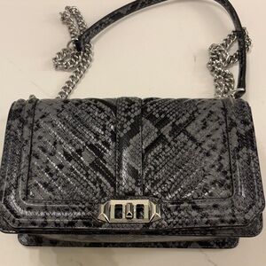 Rebecca Minkoff Black and Gray Snake Print Crossbody Bag